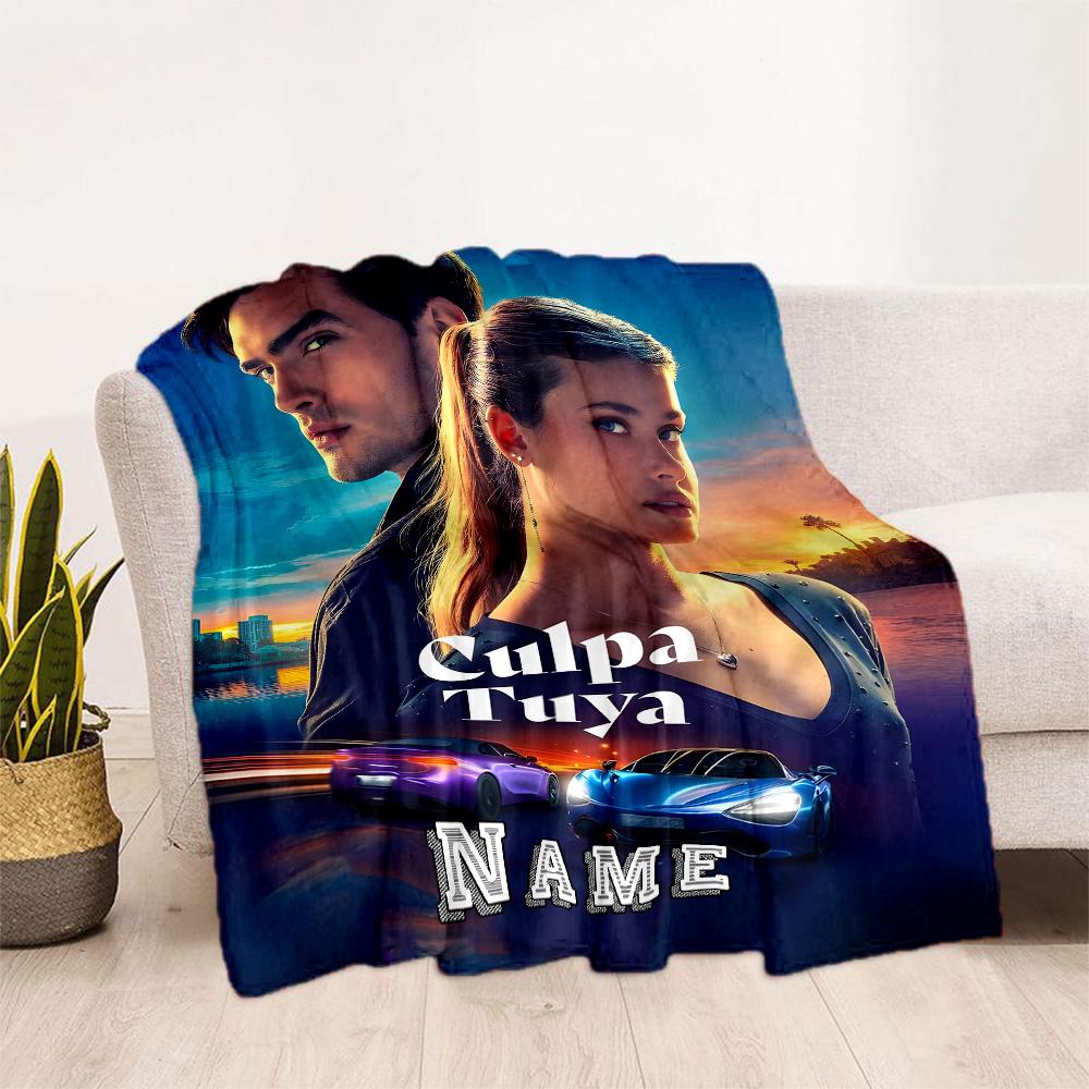 Night Drive Romance Personalized Name Blanket Gift Personalized Blanket Durable Comfort Suitable for Seaside Office Home Decor Bed for All Occasions