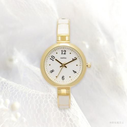 Fieldwork Women's Analog Watch with Metal Strap and Bangle, Epocolor Cattery White, YM123-1