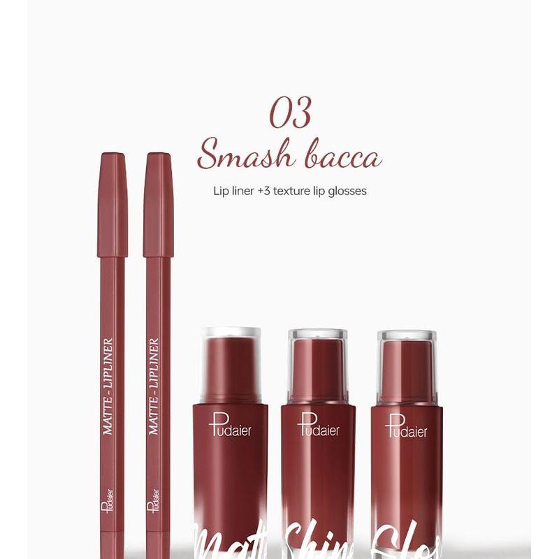 Pudaier - Matte & Pearlescent Liquid Lipstick Set - 6 Types
