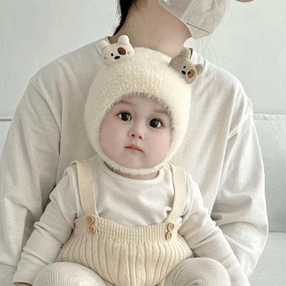 Plush Baby Hat Soft Earflap Hat Cute Baby Bonnet Infant Daily