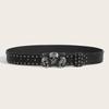 New Belts For Women High Quality Luxury Brand Punk Goth Rivet Black Jeans Unisex Men Belt Paw Skull Buckle Waistband Man
