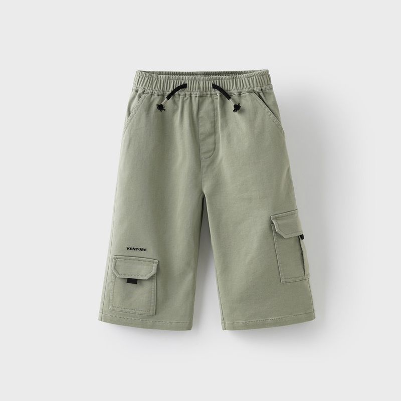 David Bella Children s Knitted Cropped Pants 2026 New Boys  Cargo Pants for Older Children Summer Casual Pants Spruce Green [Ready Stock] 160