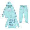 Kids' Long Sleeve Loose Pullover Letter Print Drawstring Hooded Sweatshirt Sweatpants Set