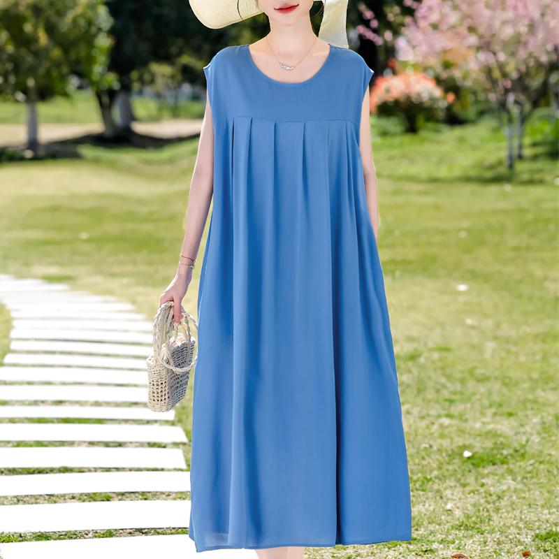 Plus Size Elegant Women's Summer Dress Casual Loose Long Dress Female Vintage Clothes