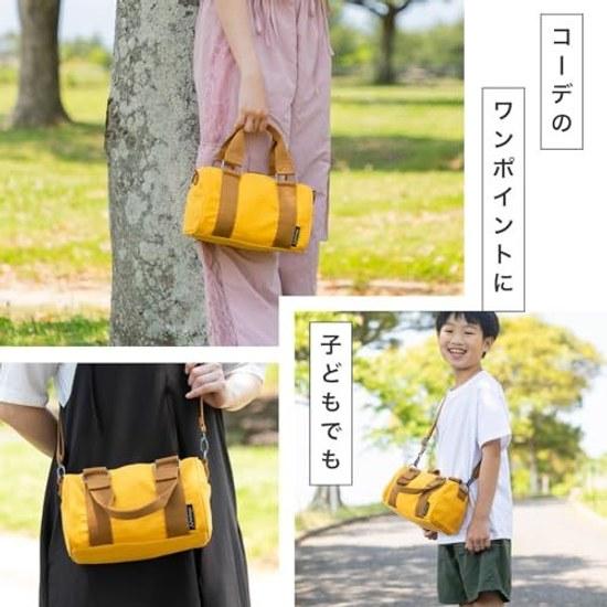 Hichago Mini Boston Bag Storage Capacity Exceeding Appearance Shoulder 2-way Small Size Lightweight Mens Womens Handheld Crossbody Canvas Cotton
