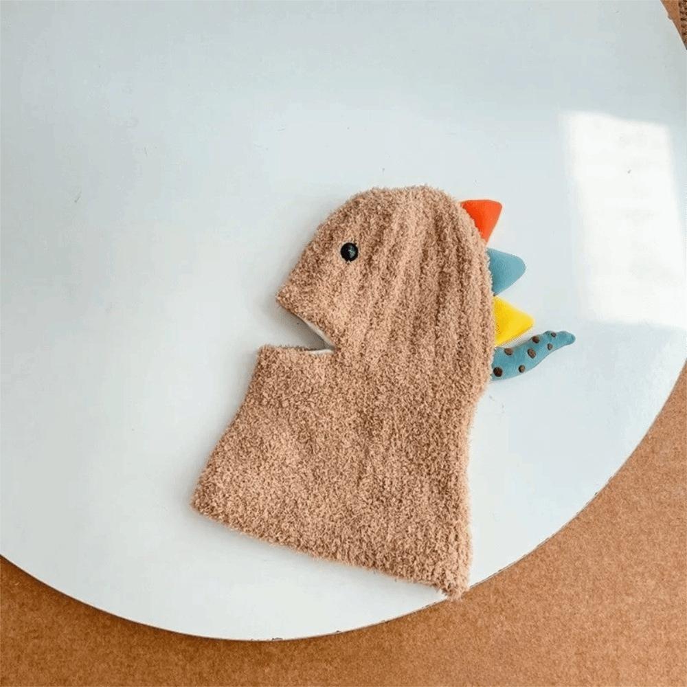 

Cute Cartoon Dinosaur Ear Protection Cap Cold Proof Pullover Hat Fashion Knitted Hat Kids хаки