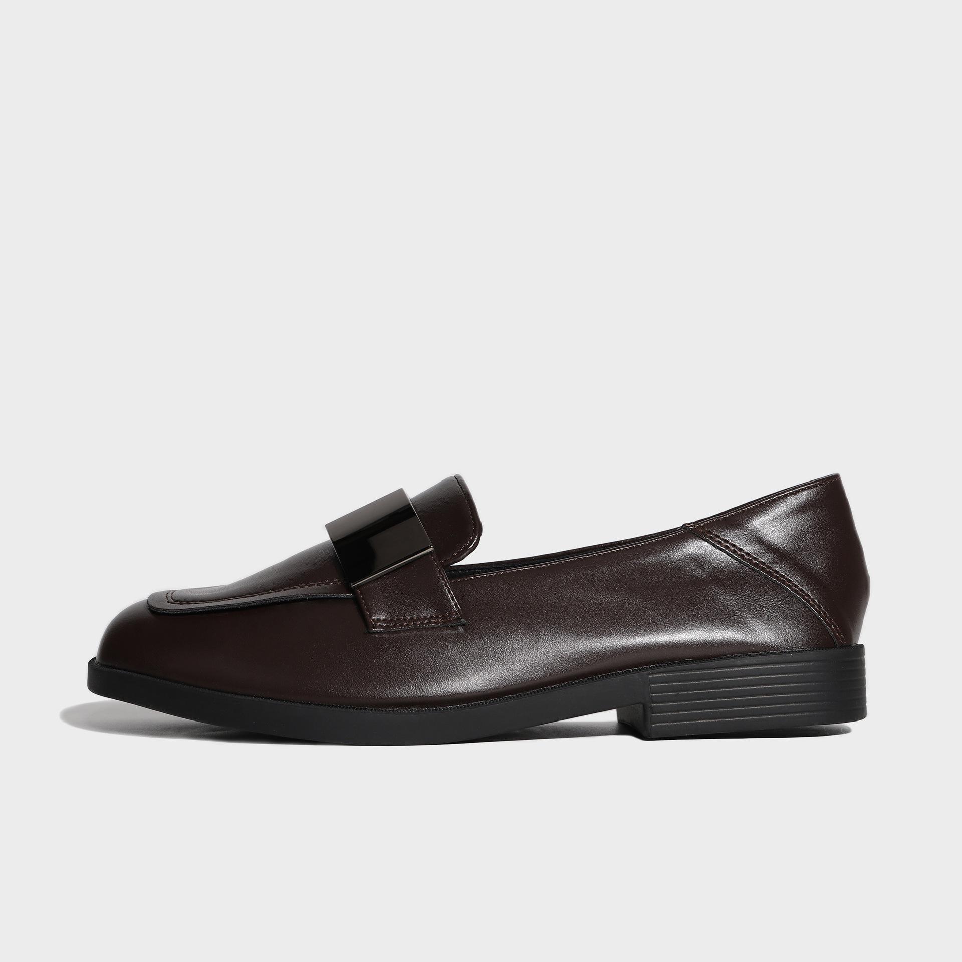 

Женские лоферы в британском стиле, одинарная обувь 2025 весна, женские маленькие кожаные туфли, детские летние новые повседневные универсальные туфли на платформе 40 коричневый