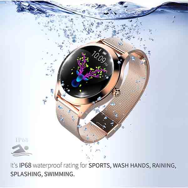 IP68 Waterproof Smart Watch Women Lovely Bracelet Heart Rate Monitor Sleep Monitoring Smartwatch Connect IOS Android KW10 Band