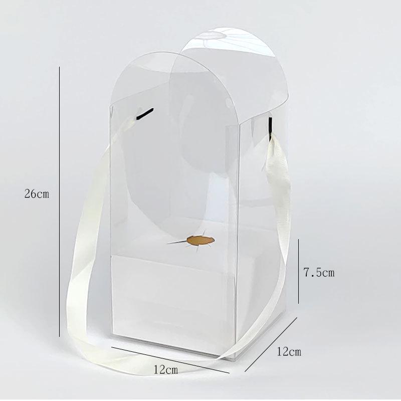 Clear PVC Tote Bag for Fresh Flower Arrangements - Rose Bouquet Gift Box Packaging