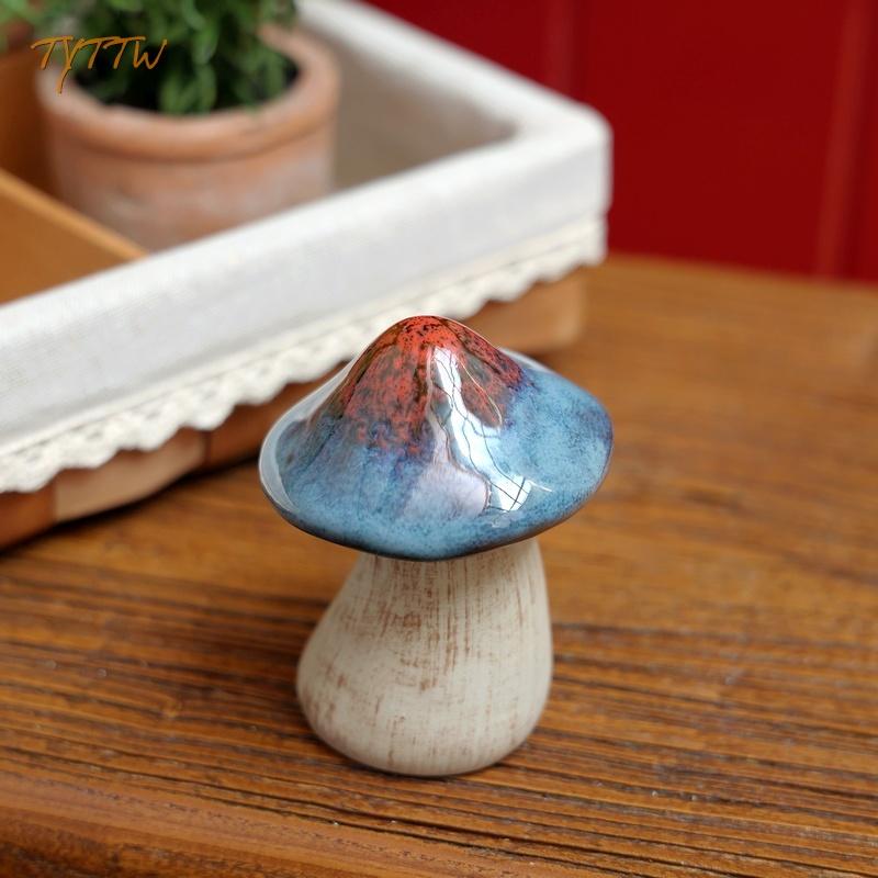 Ceramic Mushroom Outdoor Garden Balcony Flower Pot Lawn Decor Garden Figurines Home Decoration Room Decoration