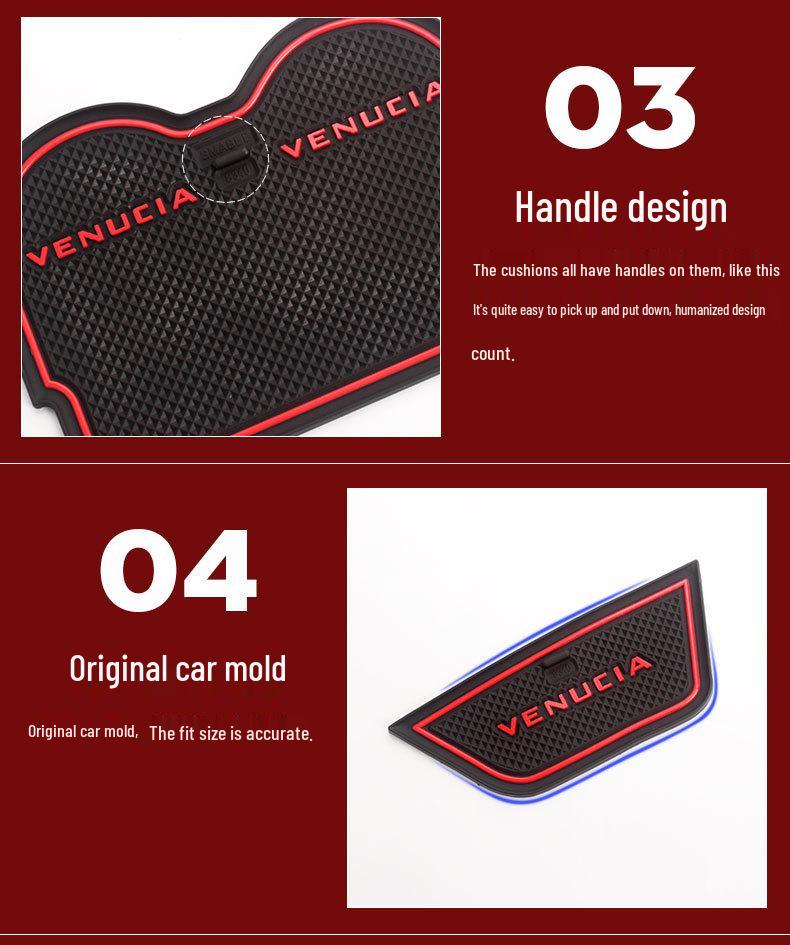 Venucia Star Door Groove Mat & Cup Holder Accessories