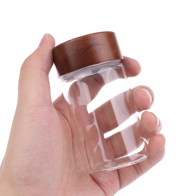 Mini Wood Lid Coffee Beans Storage Container Tube Kitchen Sealed Can Tea Spice Jars Single Dose Espresso Accessory Coffeware
