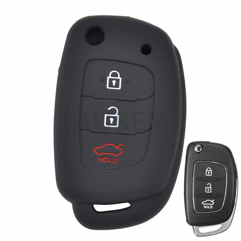 Silicone Car Key Case For Hyundai Creta Tucson Santa Fe Elantra Sonata I10 I20 I30 I40 I25 Ix35 Remote Shell Fob Cover Pocket