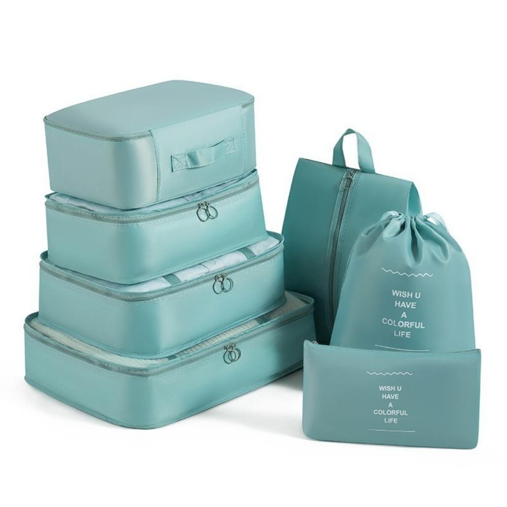 7pcs Foldable Clothes Sorting Bag Waterproof Packing Cubes Simple Design Travel Storage Bag  Shoes