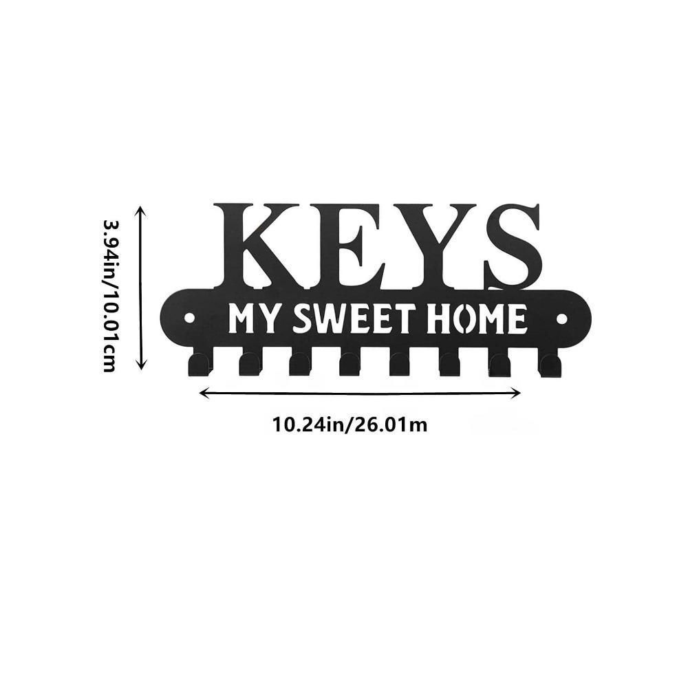 1 Piece Letter Design Key Holder Wall Mounted Coat Rack Entryway Metal Hook