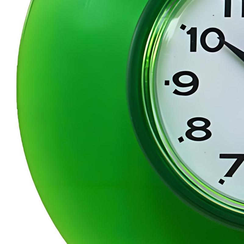 Small Bathroom Clock with Suction Cup Mount, Easy-Reading Analog Face for Sink Side, Mirror or Vanity, Space-Saving Fit