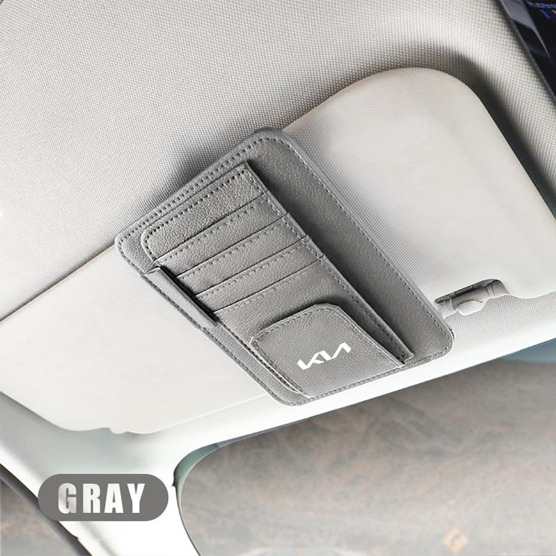 BTQNM1 For Kia Morning Picanto Rio XCeed Soul Cerato Venga Cadenza K9 Seltos Telluride Niro Car Sun Visor Card Bag Ticket Storage Bag