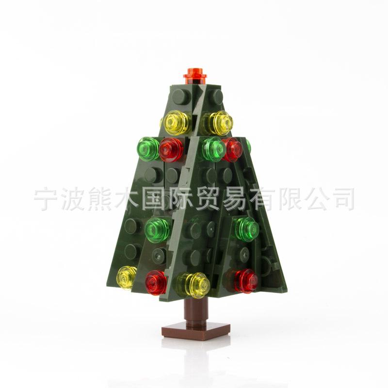 Christmas Tree Plant Flower Small Particle Building Block Toy Small Tree Diy Scene Figurine Accessories Ornament