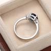 Einfache Sterling Silber Ringe für Damen Blau Oval geschliffen Vier Krallen Eingerieben Zirkon Damenring Hochzeit Heiß Geschenk