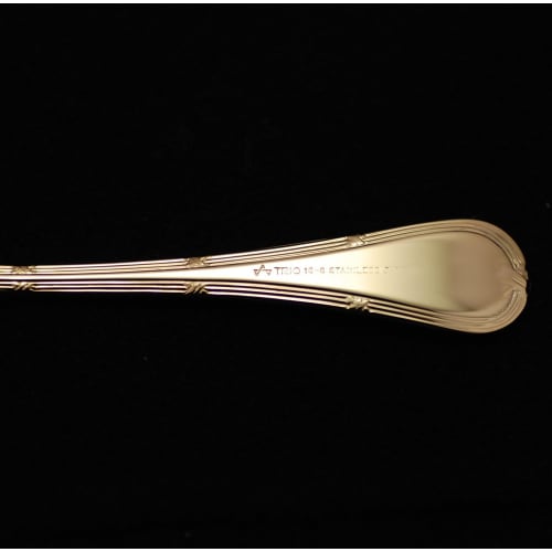 eve-mode TRIO 18-8 Largo Teaspoon, Gold-Plated Finish