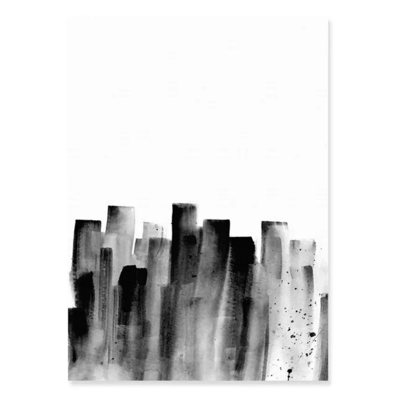 Abstract Brush Strokes Black and White Ink Canvas Printing Paintings Posters Wall Art Pictures for Living Room Home Decoration
