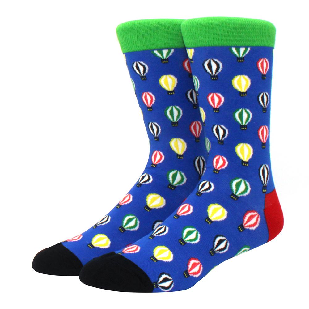 brand new men's socks colorful combed cotton crew socks Jacquard striped knee high socks for Funny men business casual dress