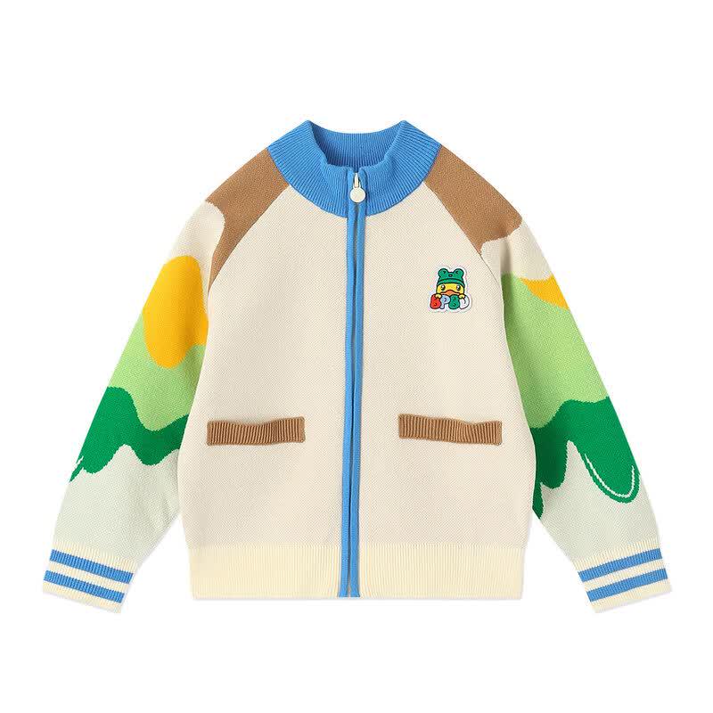 B.Duck Kids' Unisex Cartoon Knit Cardigan