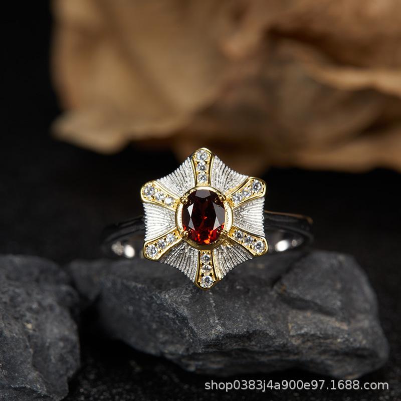 Premium S925 Sterling Silver Natural Gemstone Colored Treasure Stud Earrings Color Separation Does Not Fade Jewelry