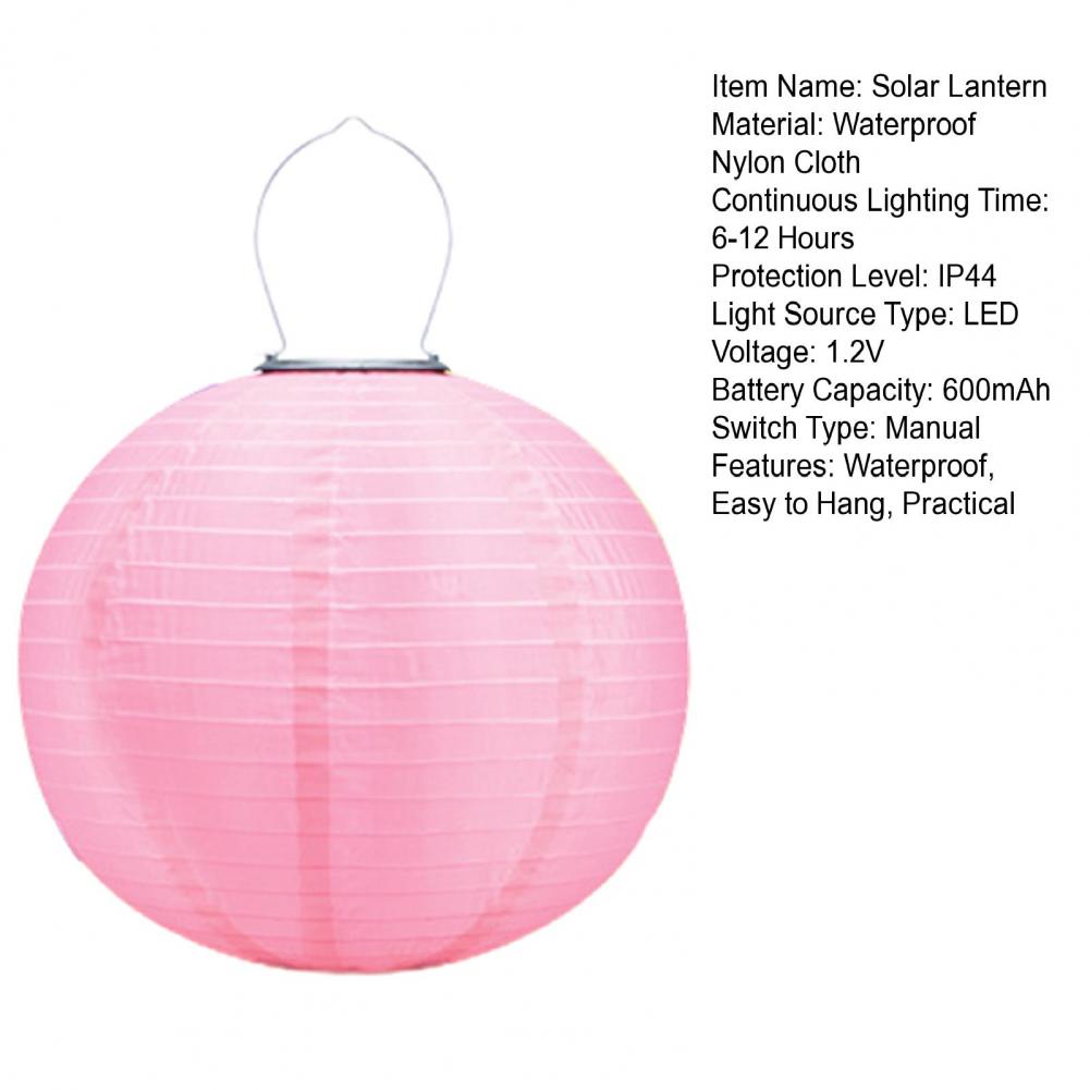 30cm Solar Lantern Chinese Style Hanging Lamp IP44 Waterproof Automatic Charging Outdoor Indoor Hanging LED Garden Decor Light