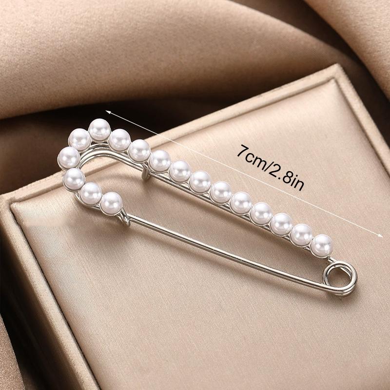 1Pc Jewelry Gift Exquisite Cardigan Clip Fashion Suit Pin Clothing Decoration Pearl Brooch Rhinestone