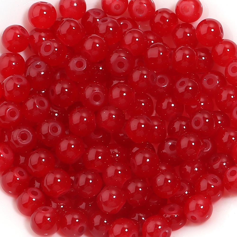 60pcs 8mm Glass Beads Colorful Round Loose Spacer Beads for Jewelry Making DIY Necklace Bracelets Earrings Key Chain Accessories