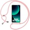 Protective Case - E.F.CONNECTION - for Xiaomi 13T - Flexible - Adjustable Shoulder Strap - Transparent Pink