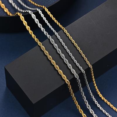 Titanium Steel Pendant with Twisted Chain and Single Chain Stainless Steel Jewelry