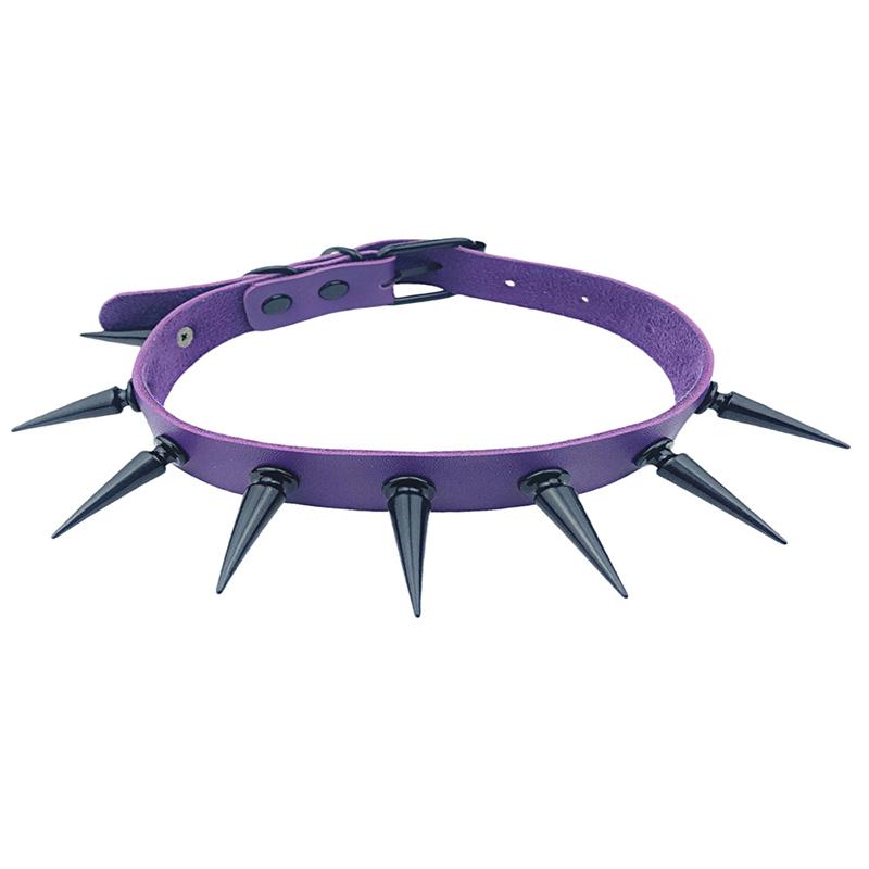Collare a Choker Esagerato con Borchie da Donna in Ecopelle Collana Choker Punk Gotico Cosplay Accessori Gioielli di Halloween Regalo