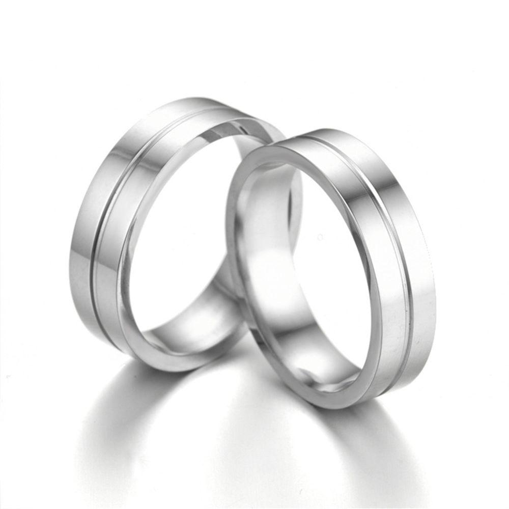 New Love Cubic Zirconia AAA CZ 18K Gold Plated Stainless Steel Wedding Band Ring Couples Ring
