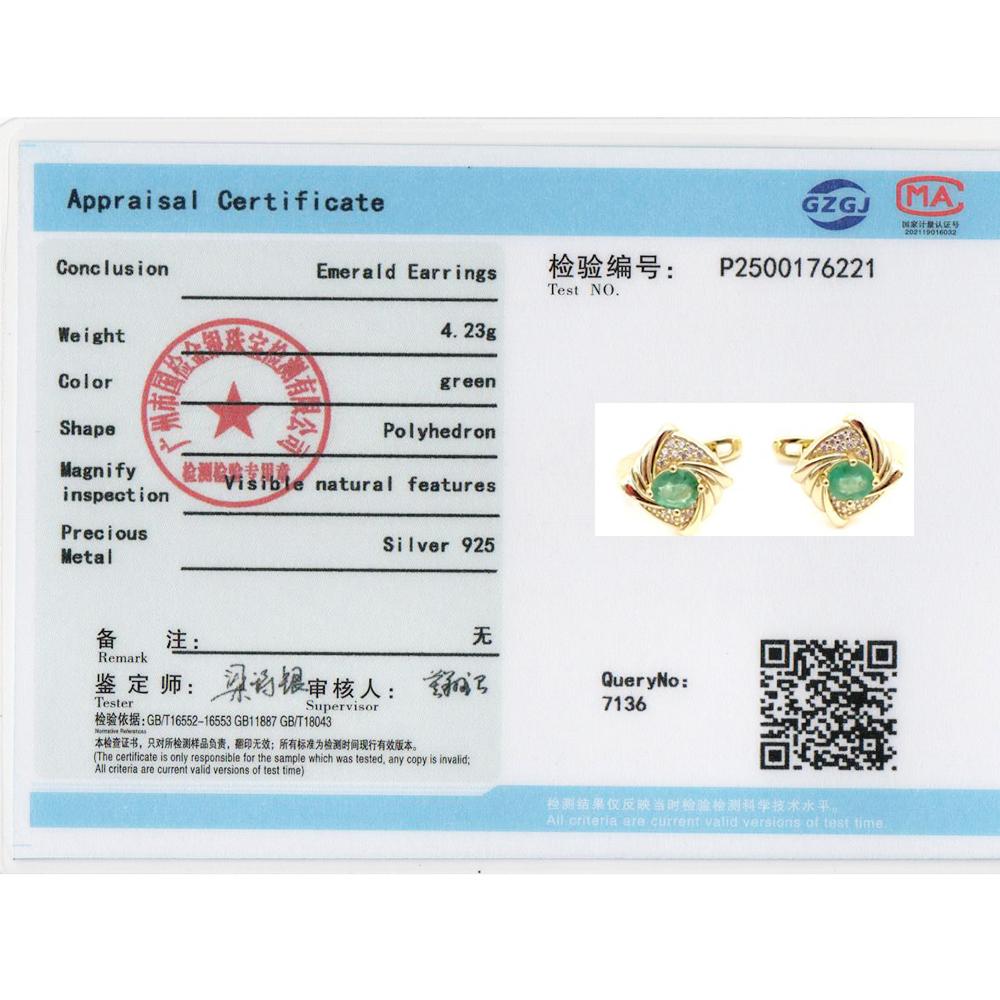 Light luxury 925 Sterling silver women's clasp earrings natural pear 4*5mm zambia emerald gemstones fine jewelry for party gifts