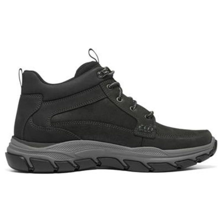Skechers Respected Series Leather High-Top Hiking Shoes Men hiking shoes Black 204454C-BLK