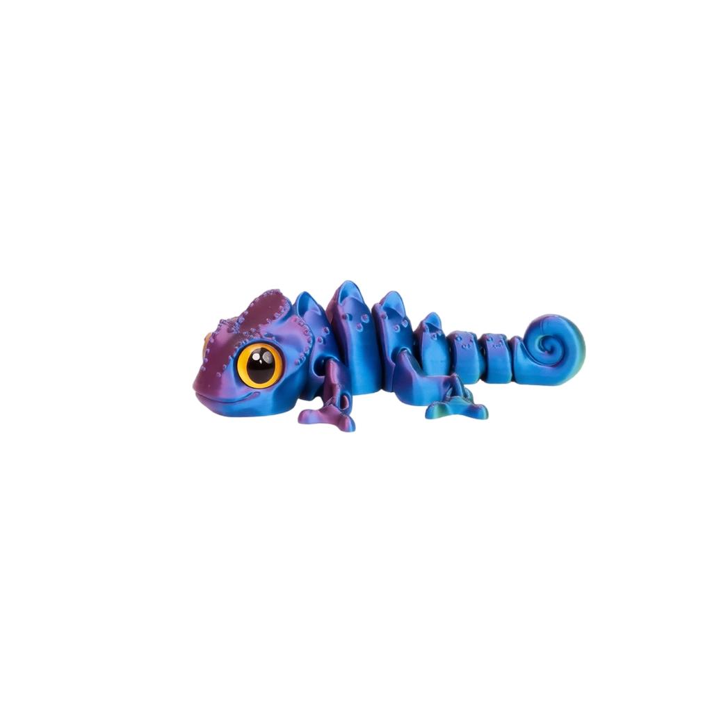 3D Printed Articulated Figure with Realistic Eyes, 10 cm Collectible Desk Decor