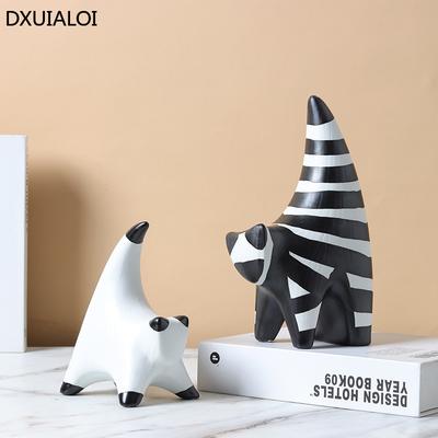 Minimalismo moderno Accessori per la decorazione della casa Decorazione per la stanza dei bambini Ornamenti per gatti con linea intrecciata Artigianato in resina Regalo 1 pz