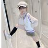 Girls' V-Neck Knitted Vest - Autumn/Winter College Style Fashion for Elementary School Students
