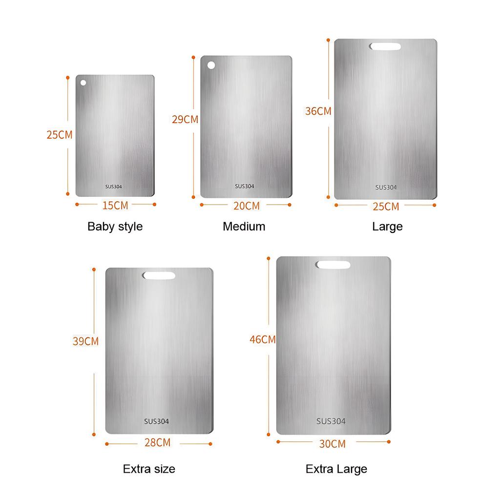Stainless Steel Panel and Chopping Board Kitchen Household Thickened Double Sided Cutting Board Block Kneading Dough Board