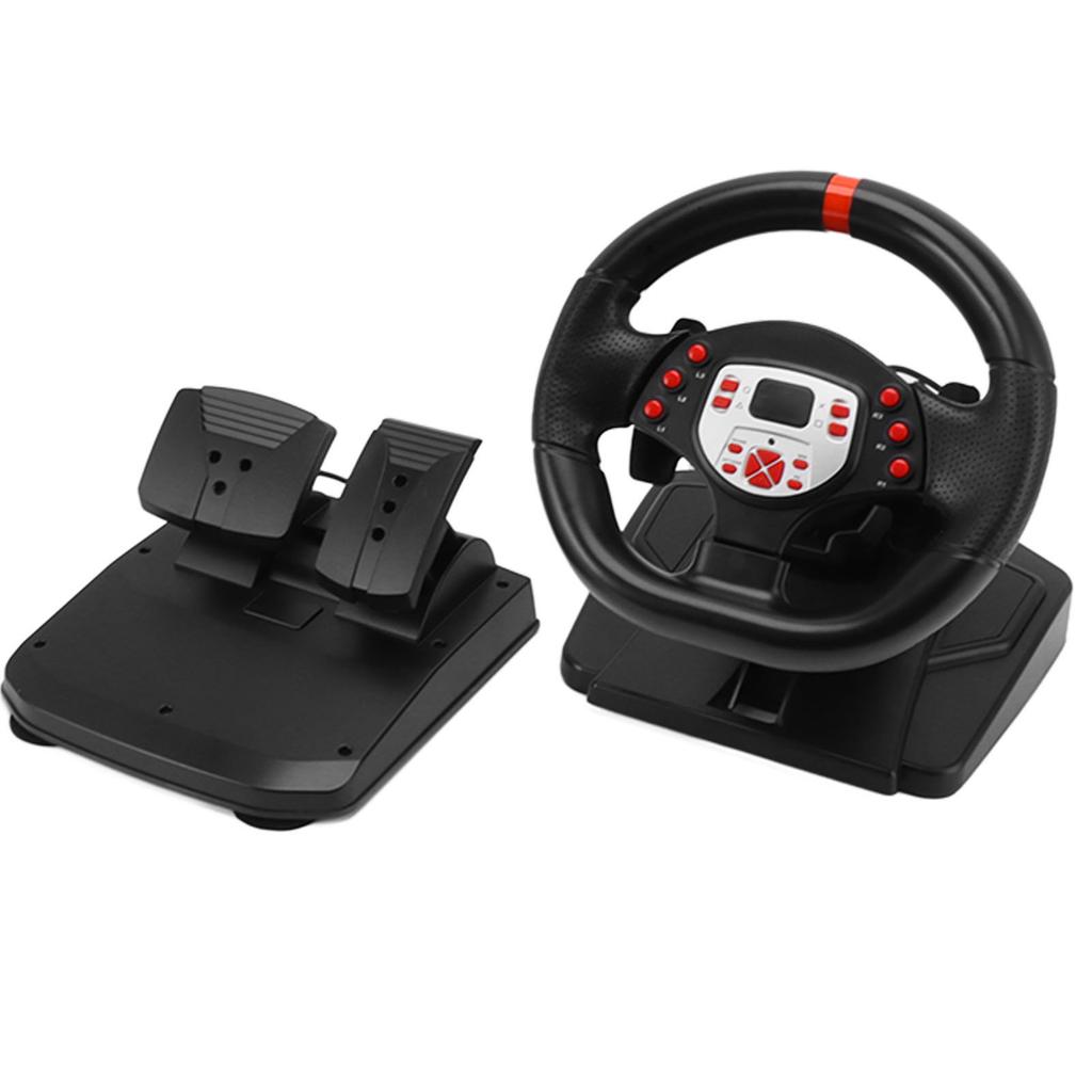 Volan de curse 5 în 1 Driving Force cu pedală 180 de grade Paddle Shifter Vibrații PC Volan