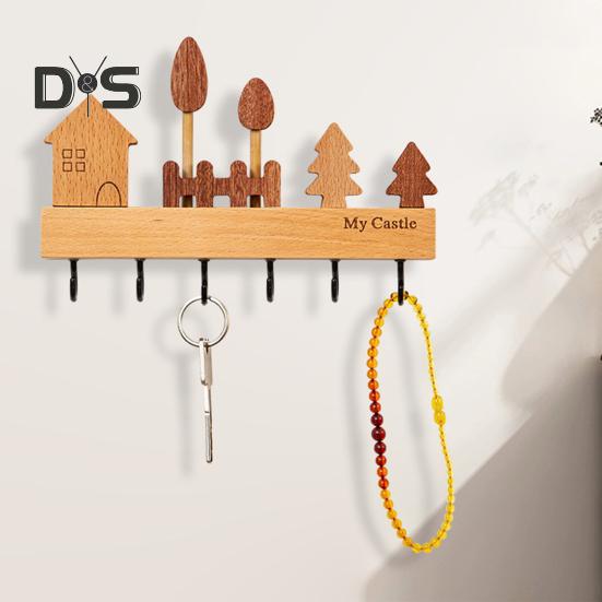 Nástěnný úložný stojan Háček na klíče Hladký okraj Bez otřepů Jednoduchá instalace Vstup Dekorace úložného stojanu na klíče