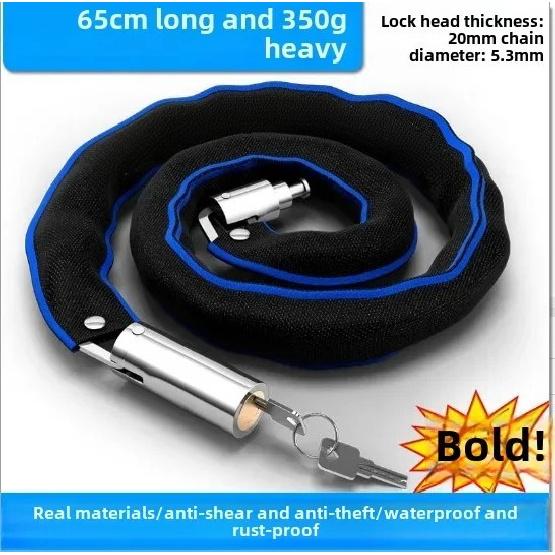 60/65/85/105cm Metal Anti-Theft MTB Road Bike Heavy Duty Safety Lock for Motorcycle Scooter Padlock Bicycle Chain Lock with Key 4