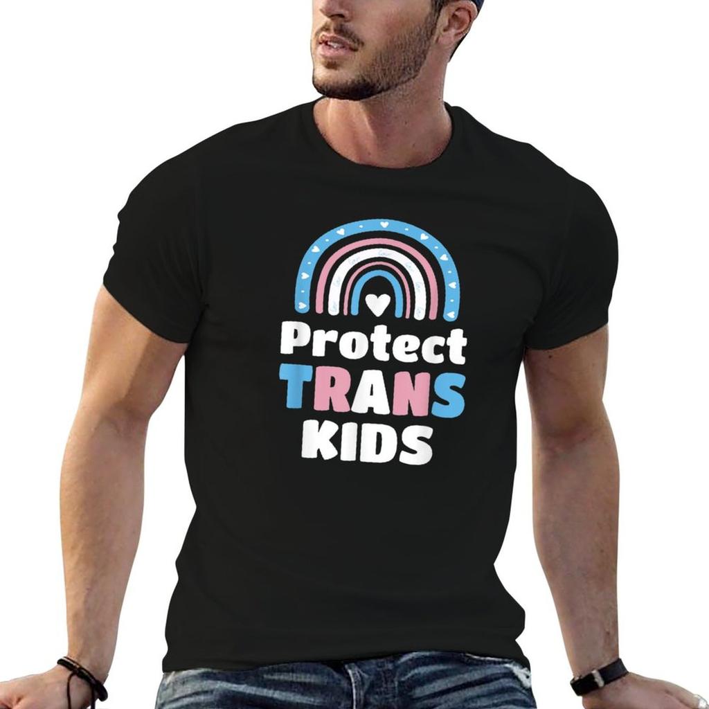 Protect Trans Kids Transgender Pride Month Tshirt Simple Casual Short Sleeve Cotton Tshirt
