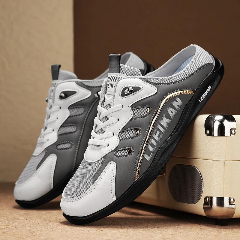 2025 Summer Slippers for Men Trendy Men's Flat Bottom Casual Shoes Soft Sole Support Shoes Men's Sneakers Zapatos De Hombre