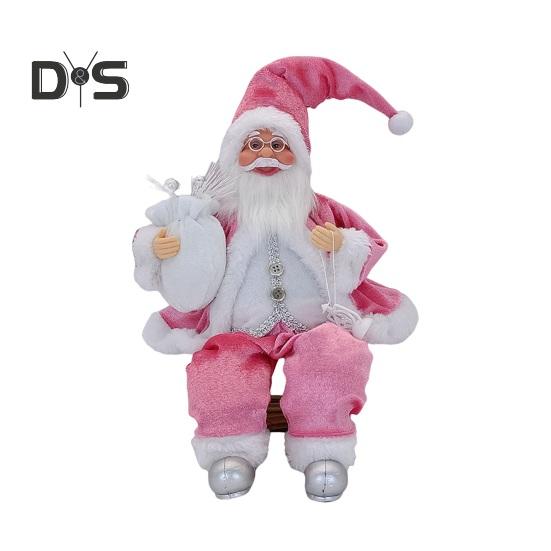 საშობაო სანტა კლაუსის თოჯინა პლუშუს სვიტერი სანტას ჰოლდინგი სასაჩუქრე ჩანთა ფიგურული ნაძვის ხის დეკორი წვეულების წყაროები სახლის ბარის მაგიდის ბუხრისთვის