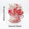 Papierblumen Teetasse Grußkarte Überraschungsgeschenke 3D Pop-Up Blumenstraußkarte Muttertag