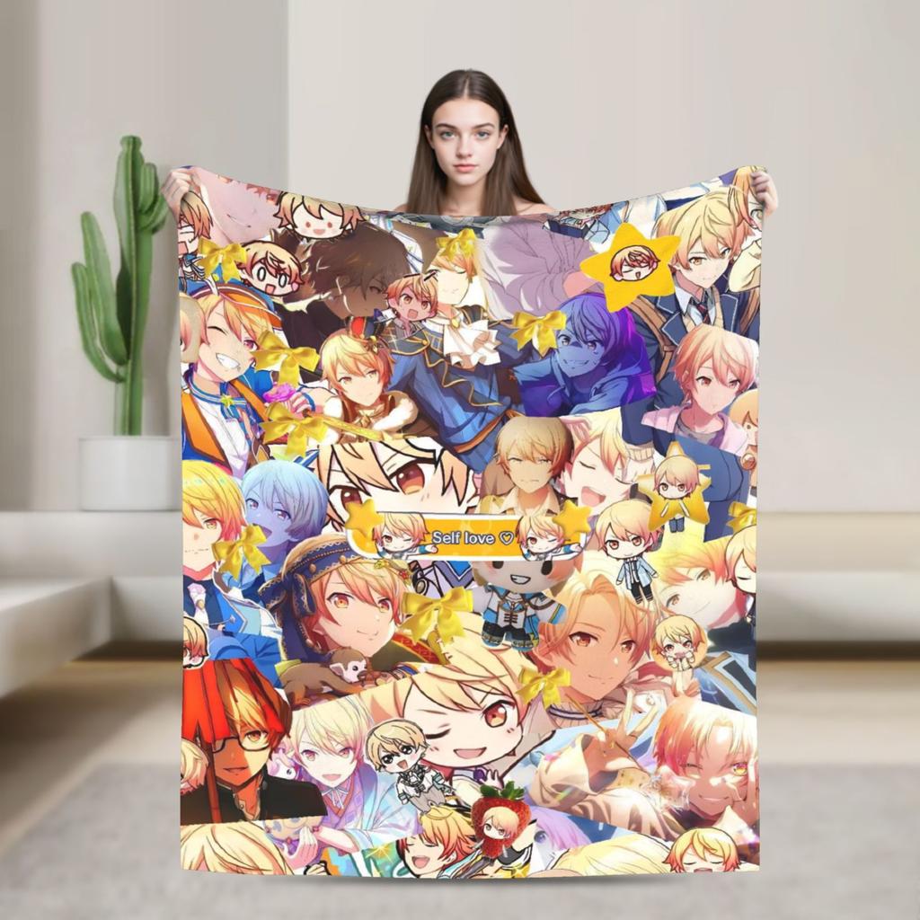 Tsukasa Tenma Flannel Blankets  Warm Bedding Throws for Couch Bed Travel Funny Bedspread Sofa Bed Cover