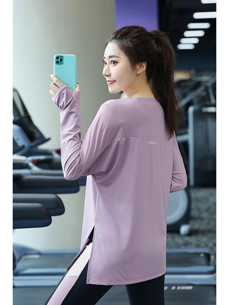 Plus Size Women's Quick Dry Long Sleeve Yoga Top - Autumn/Winter Loose Fit Fitness Shirt, Suitable for Running (200 Jin).